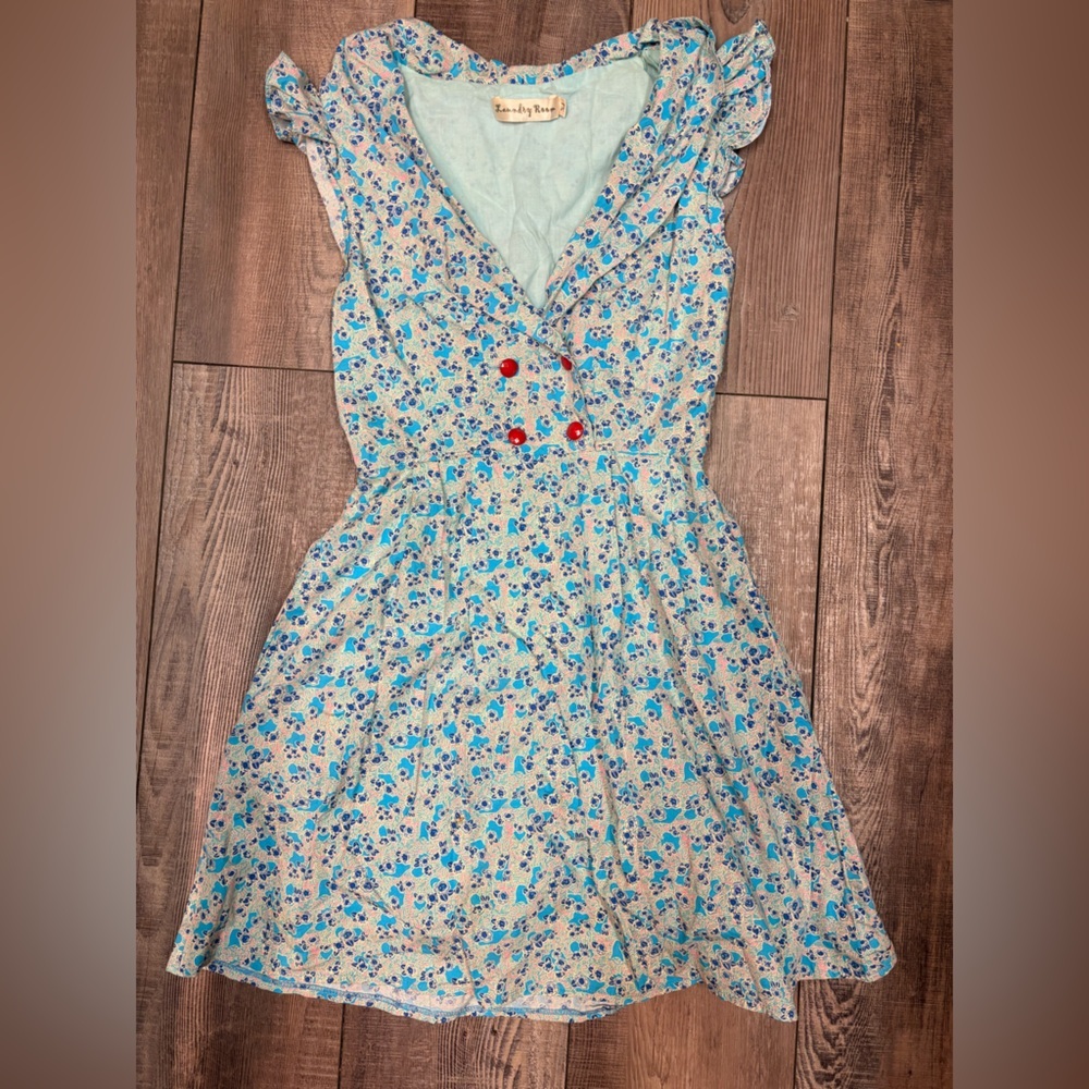 Laundry Room Women’s XS Floral Blue and Red Mini Dress